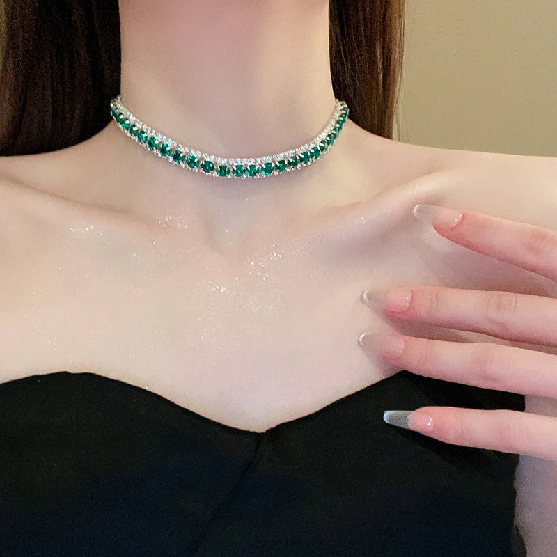 Emerald necklace + pair of earrings
